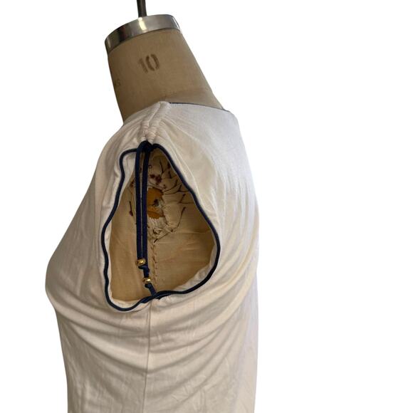 Beach Bunny Cover Up Mini Dress Size Small White and Navy Blue Lace - Picture 5 of 10